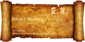 Röckl Mihály névjegykártya